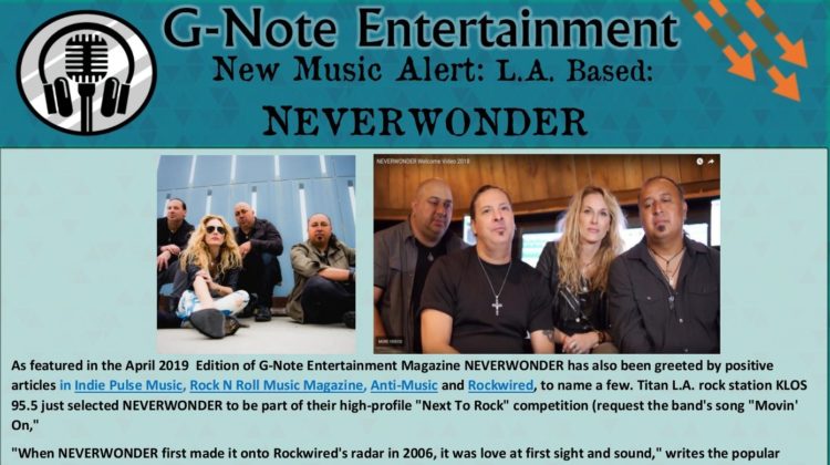 G-Note Entertainment Magazine: New Music Alert – NEVERWONDER - AUG 2019