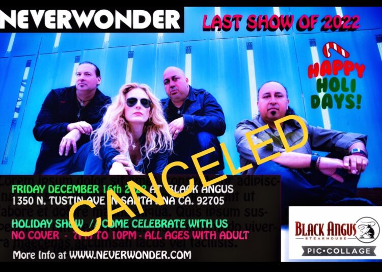 Canceled - Neverwonder Black Angus Tour - 16 DEC 2022
