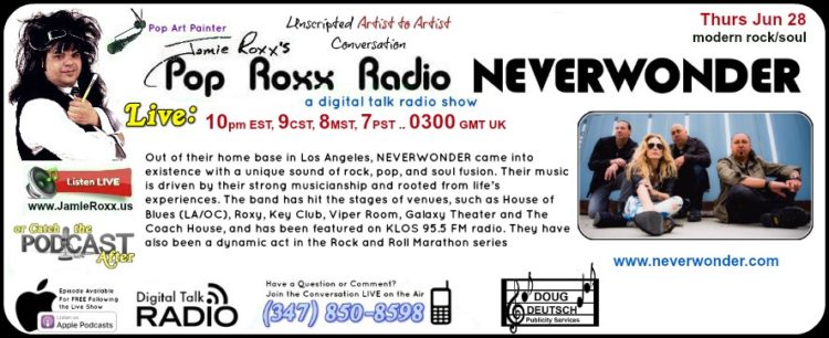 Pop Roxx Radio with Neverwonder on THU 28 JUN 2018
