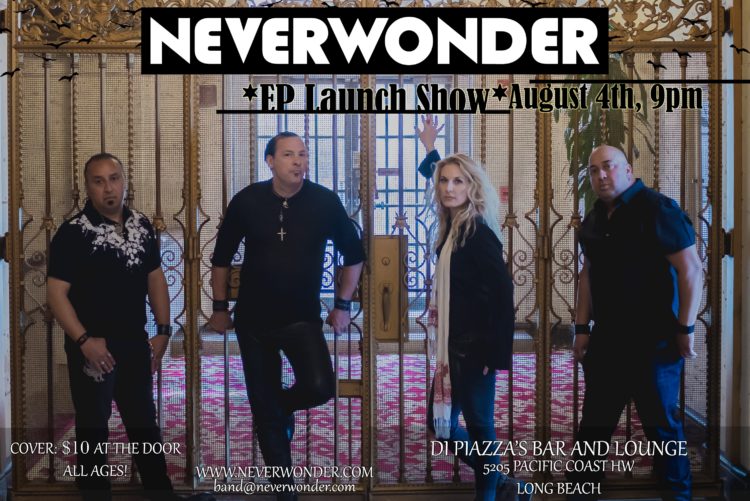 Flyer - Neverwonder at DiPiazza's on Saturday, 04 AUG 2018