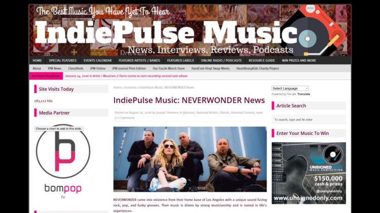 IndiePulse Music - NEVERWONDER News - 26 AUG 2018