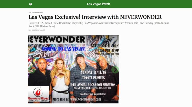 Las Vegas Patch - Exclusive! Interview with Neverwonder - 09 NOV 2018